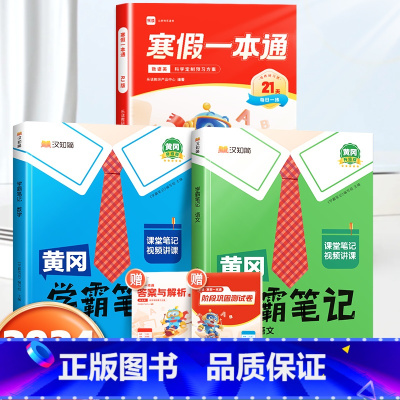 寒假一本通[人教版]+学霸笔记语数下册[人教版] 小学一年级 [正版]乐读寒假一本通预复习小学一年级二年级寒假衔接作业三