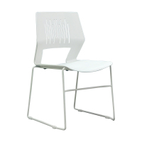 臻远 ZY-7484 简约培训椅办公会议椅电脑椅靠背椅 白架无垫