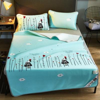 N3-22凉感冰丝席三件套1.8m床 夏天可水洗折叠空调凉席子1.5单人