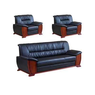 晋舰 办公沙发老板皮沙发商务会客接待会议沙发组合 西皮1+1+3