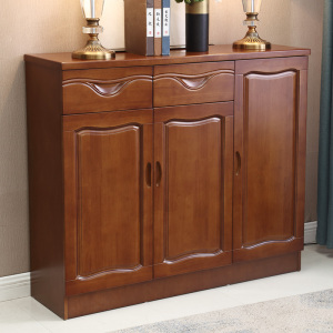 青木川 实木鞋柜 进门口入户玄关柜 大容量多层收纳储物柜 客厅阳台家用三门四门鞋架 简约现代中式