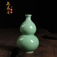 龙泉青瓷花器小花瓶手工葫芦水培小花插陶瓷家居个性客厅摆件精品 三维工匠 号葫芦哥窑粉青做线
