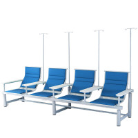 锦北 输液椅医院诊所点滴吊针排椅大厅加固加厚候诊椅四人白板扶手蓝色