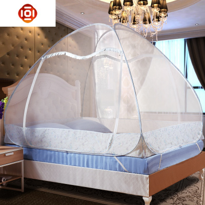 学生蒙古包免安装三开宿舍折叠上下铺拉链1.5m/1.8米子母床蚊帐三维工匠