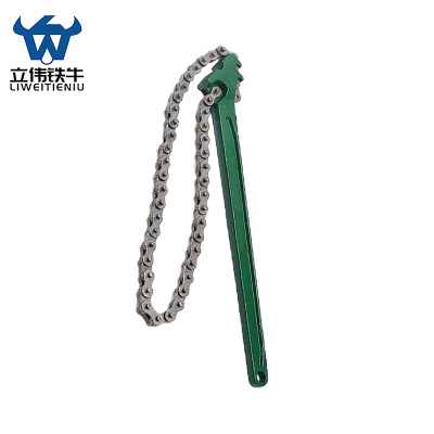 立伟铁牛绿柄链条扳手8寸/把