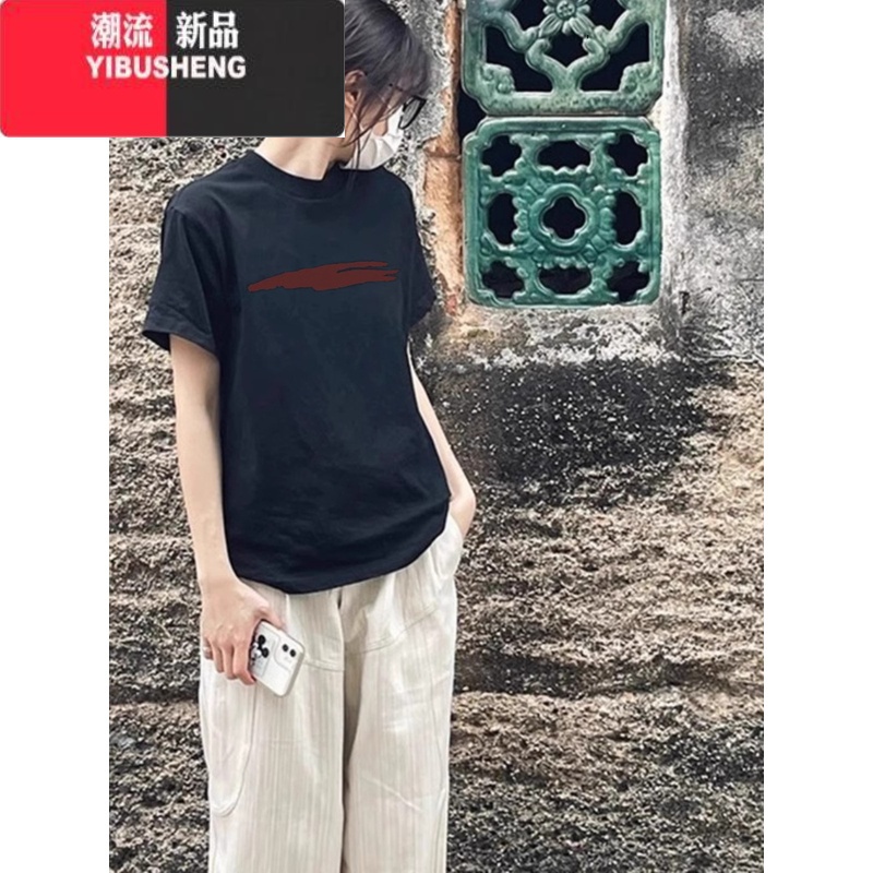 YIBUSHENG美式短袖t恤女oversize潮牌宽松百搭港味chic半袖上衣