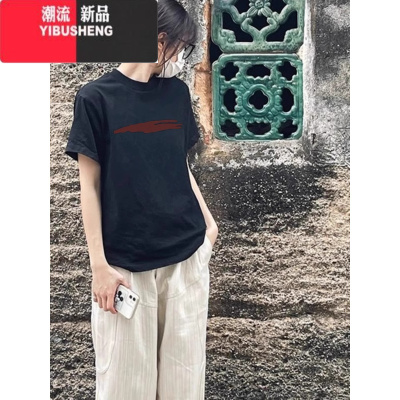 YIBUSHENG美式短袖t恤女oversize潮牌宽松百搭港味chic半袖上衣