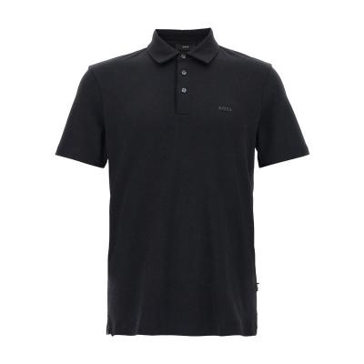 Hugo boss修身款立体橡胶logo短袖Polo衫男