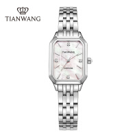 天王表 时尚精致小表盘女表气质简约方形石英表送女友生日礼物推荐31542