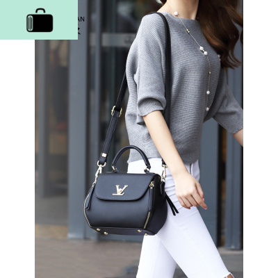 2020新款时尚百搭女包黑色包包女妈妈款斜挎包中年单肩手提包小包NEW LAKE女斜挎包
