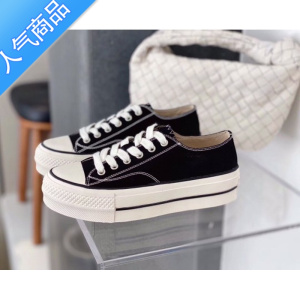 SUNTEK艾模儿98-10中跟4厘米厚底舒适百搭韩学院风帆布内里休闲鞋女