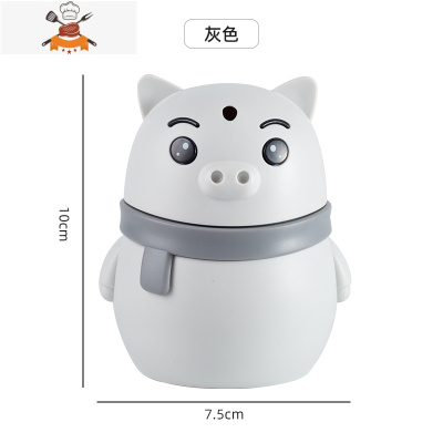 自动按压式牙签盒网红家用个性创意北欧ins牙签筒桶便携随身 敬平 按压式猪猪灰色一只