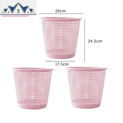 3个家用塑料无盖垃圾桶简约大小号卫生间卧室客厅厨房纸篓大号篓 三维工匠