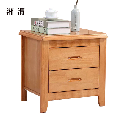 湘渭床头柜简约现代卧室床边储物柜标准款榉木色50*41*50cm