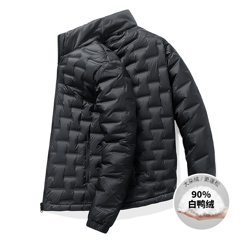 秋冬季新款户外冲锋衣羽绒内胆长袖保暖立领拉链开衫青年羽绒外穿