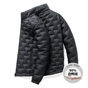 秋冬季新款户外冲锋衣羽绒内胆长袖保暖立领拉链开衫青年羽绒外穿