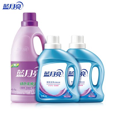 蓝月亮 洗衣洗护组合 薰衣草深层洁净洗衣液1kg*2+薰衣草柔顺剂2kg