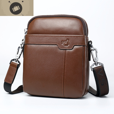单肩包男真皮2020新款斜挎包小挎包牛皮男士包包腰包小包潮艾狄伊娃