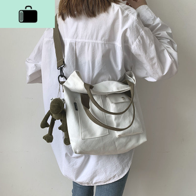 单肩手提帆布包包大容量女包新款2019大学生上课斜挎包女百搭insNEW LAKE女斜挎包