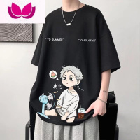 七斓加肥加大码短袖2023夏季港风t恤胖子宽松百搭五分袖青少年上衣潮