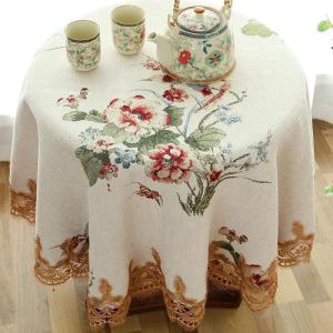 家柏饰(CORATED)欧式小圆桌桌布布艺圆形餐桌桌布圆台盖布家用圆茶几圆台蕾丝盖布
