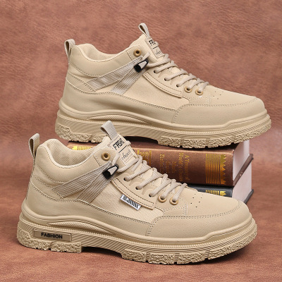 20264秋季新款男鞋工装风马丁靴休闲运动工作防水厚底耐磨高帮加绒