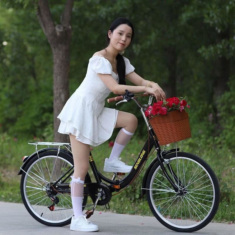 折叠自行车24寸26女士男轻便校园学生变速免充气安装全轴承