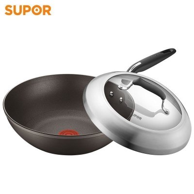 苏泊尔/SUPOR火红点钛Pro30CM无油烟不粘锅炒锅铝合金基材煤气灶明火专用