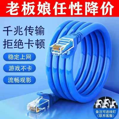 高速千兆六类网线0.5/20/40米家用路由器贝柚电脑监控宽带网络连接线高速网线