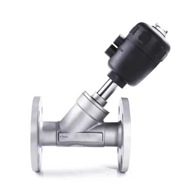 盛京联硕304不锈钢气动法兰角座阀DN65 [2.5寸]塑料头个