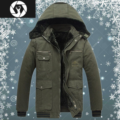 HongZun冬季加绒加厚工作棉服男电焊工地户外耐磨劳保暖棉袄防寒夹克大衣棉衣