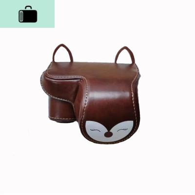 NEW LAKE便携M50佳能M6相机包200D皮套M100索尼A6000 狐狸保护壳XA7咖啡色NEW LA数码相机包