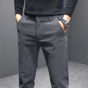 金盾(KIN DON)男士休闲裤新款冬季厚款小脚百搭修身韩版潮流休闲长裤子