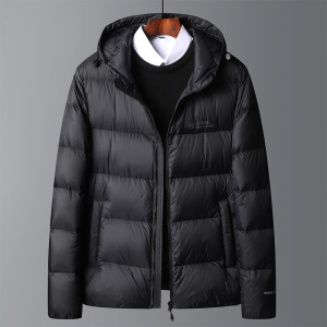 冬季新款简约百搭连帽羽绒服男加厚中青年防寒保暖潮流面包羽绒服