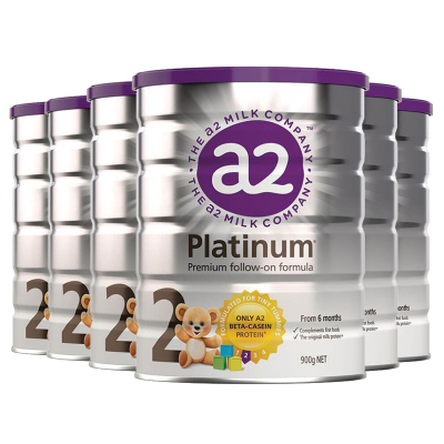 6罐|澳洲a2婴幼儿配方奶粉2段二段900g/罐(6-12个月)新西兰原装进口有效期至：22年7月