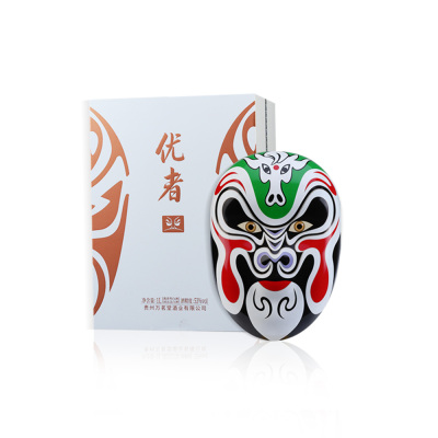 优者马年生肖脸谱纪念酒53度酱香酒1L礼盒装