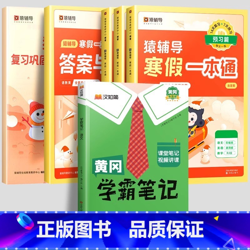 寒假一本通[人教版]+学霸笔记语文下册 小学二年级 [正版]2024年新版寒假一本通小学一年级上册寒假作业全套二年级三四