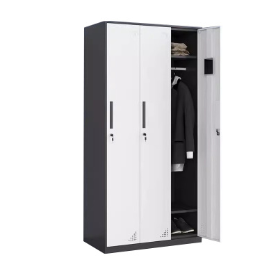 景福达套色衣柜灰白三门90*45*185cm台