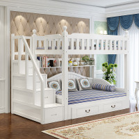 实木上下床子母床高低床组合上下铺折叠沙发床成人双层伸缩床