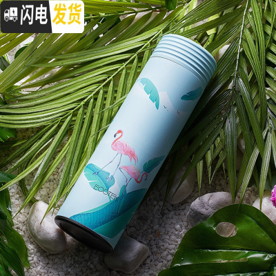 三维工匠保温杯男女学生韩版清新可爱简约文艺316不锈钢便携水杯子 火烈仙踪