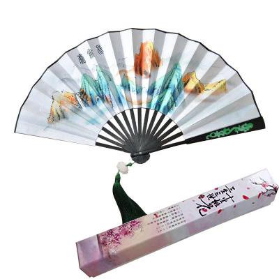三生三世十里桃花白浅女折扇10寸玉清昆仑扇古风杨幂同款中国风三维工匠十里桃林+流苏+盒子扇子
