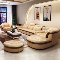 真皮沙发现代客厅简约组合头层牛皮大小户型转角三人位贵妃多功能