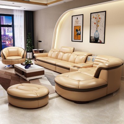 真皮沙发现代客厅简约组合头层牛皮大小户型转角三人位贵妃多功能
