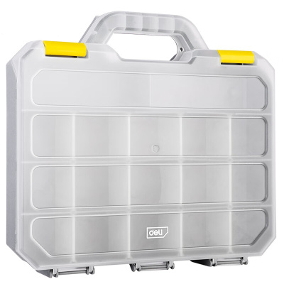 得力(deli)零件盒 塑料盒 可拆卸工具箱收纳箱电子元件盒工具盒组合式螺丝盒收纳盒 DL432003