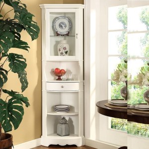 新品 美式角柜实木墙角柜欧式客厅三角酒柜储物边柜简约转角柜