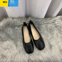 聚范豆豆鞋女奶奶鞋2024新款软皮一脚蹬平底鞋晚晚风温柔仙女单鞋