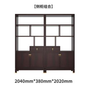 森美人新中式简约禅意书柜实木博古架现代中式摆件展示柜办公室老板书柜