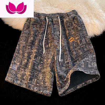 七斓牛仔短裤男夏季薄款美式高街休闲马裤潮牌外穿大码宽松五分裤子男