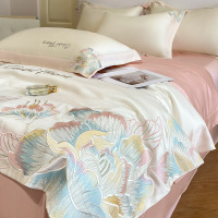 夏季夏凉被床上用品四件套冰丝滑轻奢高级感被子床单三件套4