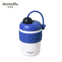 珂美芙 304不锈钢便携吸管保温杯 蓝色350ml 个